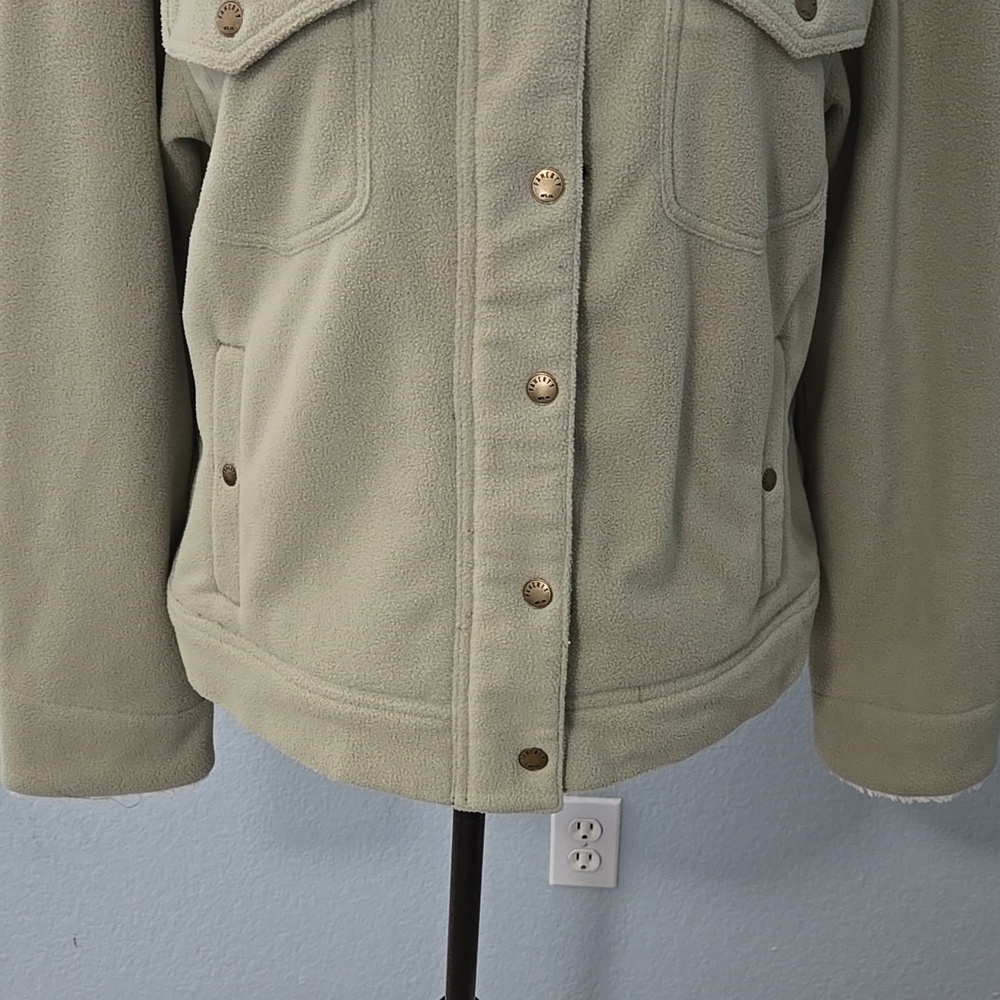FAHERTY High Pile Fleece Lined Trucker Jacket Sz Large In Sea Grass Green - Picture 4 of 16